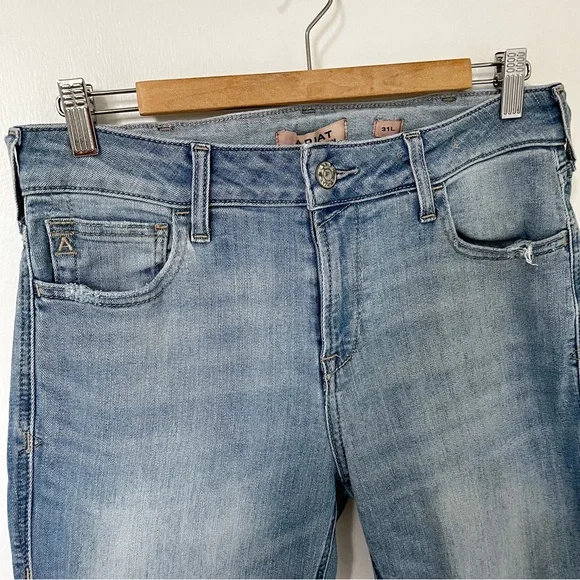 Ariat Perfect Rise Nia Slim Trouser Jeans Light Blue Flare Jean size 31 L - Picture 6 of 16